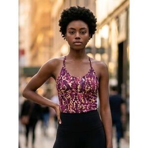 Eddie Bauer Travex Aster Cami Berry Print Women's Medium Purple Workout Tank Top